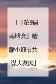 「第9届南博会」精雕小细节共谋大发展