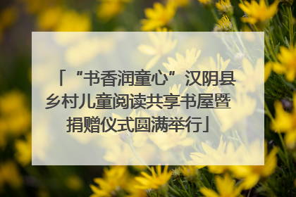 “书香润童心”汉阴县乡村儿童阅读共享书屋暨捐赠仪式圆满举行