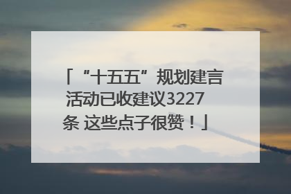 “十五五”规划建言活动已收建议3227条 这些点子很赞！