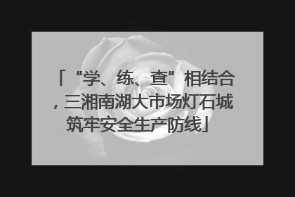 “学、练、查”相结合，三湘南湖大市场灯石城筑牢安全生产防线