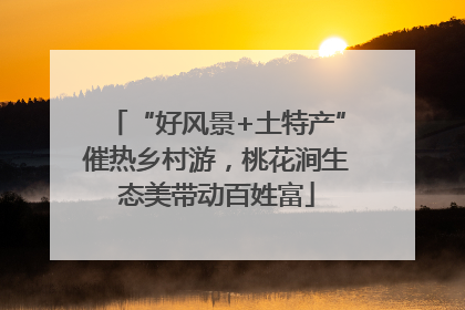 “好风景+土特产”催热乡村游，桃花涧生态美带动百姓富