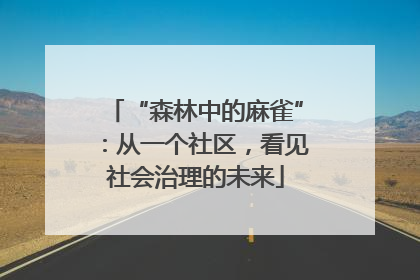 “森林中的麻雀”：从一个社区，看见社会治理的未来