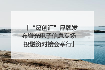 “葛创汇”品牌发布暨光电子信息专场投融资对接会举行