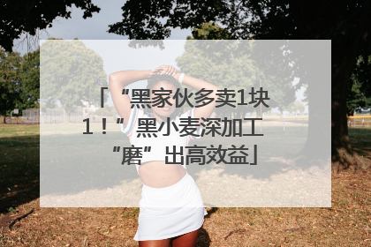 “黑家伙多卖1块1！”黑小麦深加工“磨”出高效益