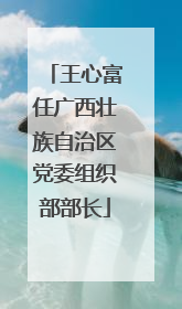 王心富任广西壮族自治区党委组织部部长