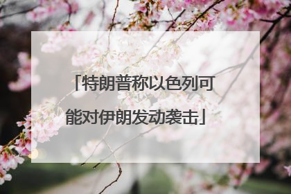 特朗普称以色列可能对伊朗发动袭击