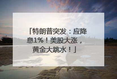 特朗普突发：应降息1%！美股大涨，黄金大跳水！