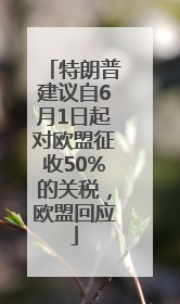 特朗普建议自6月1日起对欧盟征收50%的关税，欧盟回应