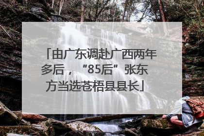 由广东调赴广西两年多后，“85后”张东方当选苍梧县县长
