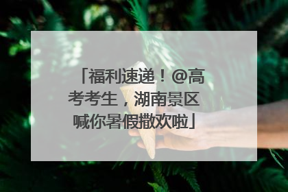 福利速递！@高考考生，湖南景区喊你暑假撒欢啦