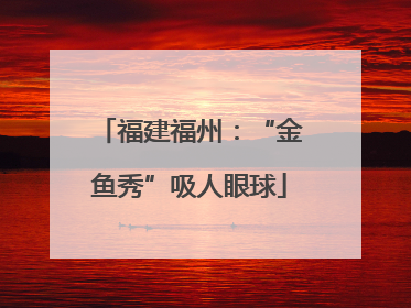 福建福州：“金鱼秀”吸人眼球