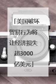 美国破坏贸易行为将让经济损失超3000亿美元