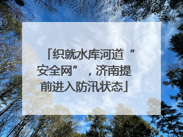 织就水库河道“安全网”，济南提前进入防汛状态