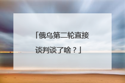 俄乌第二轮直接谈判谈了啥？