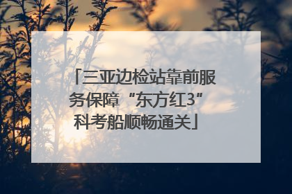 三亚边检站靠前服务保障“东方红3”科考船顺畅通关