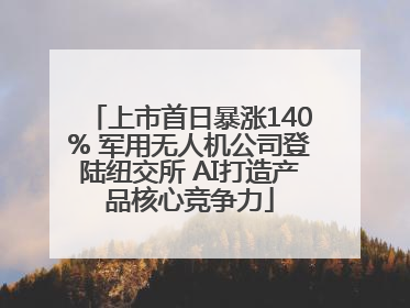 上市首日暴涨140% 军用无人机公司登陆纽交所 AI打造产品核心竞争力