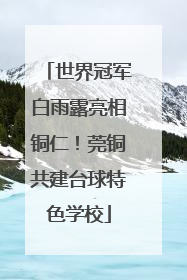 世界冠军白雨露亮相铜仁！莞铜共建台球特色学校