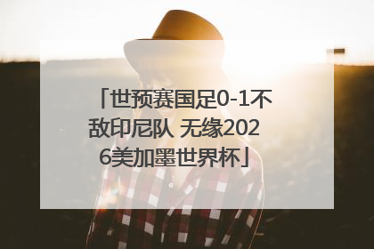 世预赛国足0-1不敌印尼队 无缘2026美加墨世界杯