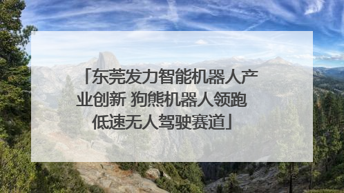 东莞发力智能机器人产业创新 狗熊机器人领跑低速无人驾驶赛道