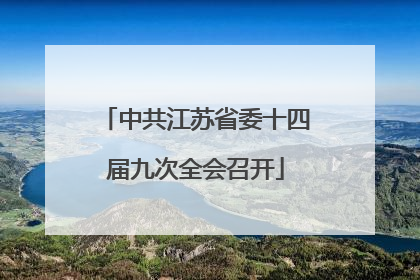 中共江苏省委十四届九次全会召开
