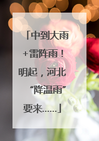 中到大雨+雷阵雨！明起，河北“降温雨”要来……