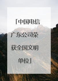 中国电信广东公司荣获全国文明单位