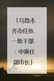 乌鲁木齐市任免一批干部：申琳任副市长