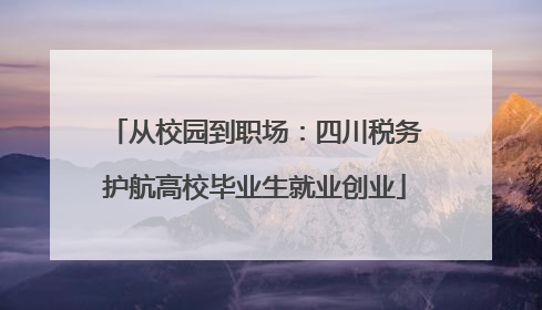 从校园到职场：四川税务护航高校毕业生就业创业