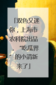 双色又迷你，上海市农科院出品，“吃瓜界”的小清新来了