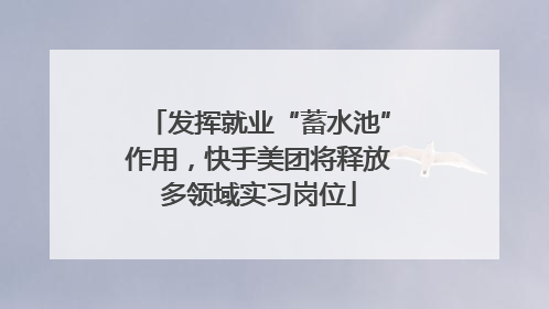 发挥就业“蓄水池”作用，快手美团将释放多领域实习岗位