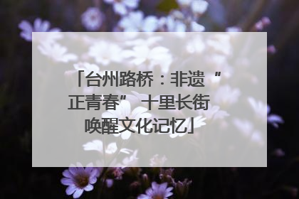 台州路桥：非遗“正青春” 十里长街唤醒文化记忆