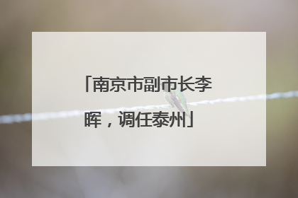 南京市副市长李晖，调任泰州