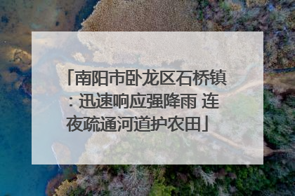 南阳市卧龙区石桥镇：迅速响应强降雨 连夜疏通河道护农田