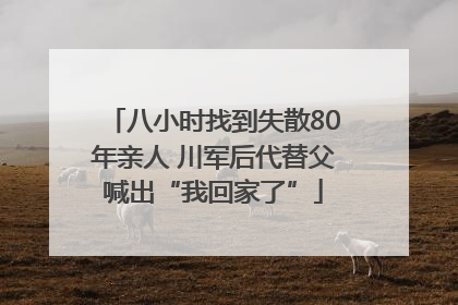 八小时找到失散80年亲人 川军后代替父喊出“我回家了”