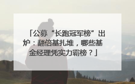 公募“长跑冠军榜”出炉：翻倍基扎堆，哪些基金经理凭实力霸榜？