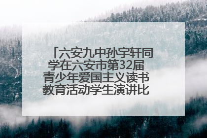 六安九中孙宇轩同学在六安市第32届青少年爱国主义读书教育活动学生演讲比赛中荣获一等奖