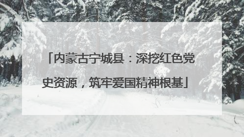 内蒙古宁城县：深挖红色党史资源，筑牢爱国精神根基