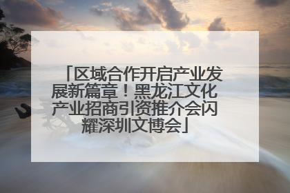 区域合作开启产业发展新篇章！黑龙江文化产业招商引资推介会闪耀深圳文博会