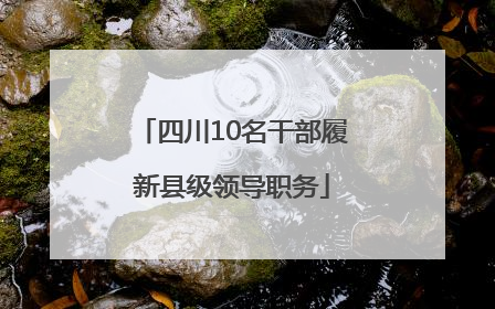 四川10名干部履新县级领导职务