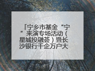宁乡市基金“宁”来演专场活动（星城投融荟）暨长沙银行千企万户大走访·宁乡专场活动举行