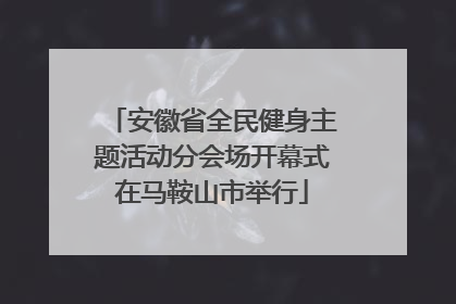 安徽省全民健身主题活动分会场开幕式在马鞍山市举行
