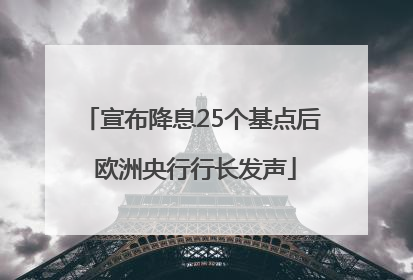 宣布降息25个基点后 欧洲央行行长发声