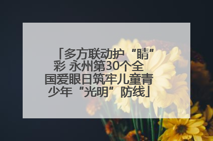 多方联动护“睛”彩 永州第30个全国爱眼日筑牢儿童青少年“光明”防线
