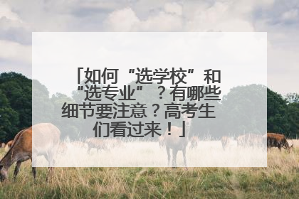 如何“选学校”和“选专业”？有哪些细节要注意？高考生们看过来！