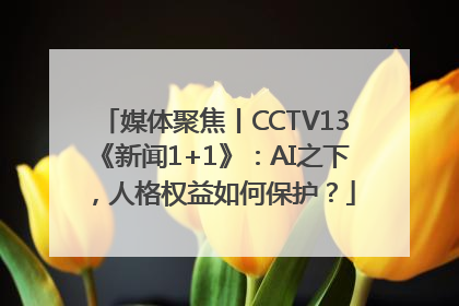 媒体聚焦丨CCTV13《新闻1+1》：AI之下，人格权益如何保护？