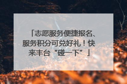 志愿服务便捷报名、服务积分可兑好礼！快来丰台“碰一下”