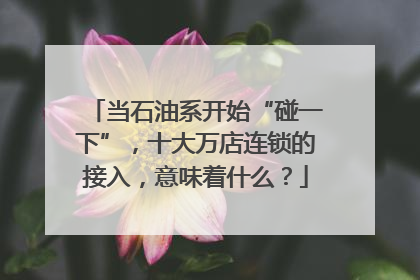 当石油系开始“碰一下”，十大万店连锁的接入，意味着什么？