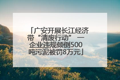 广安开展长江经济带“清废行动” 一企业违规倾倒500吨污泥被罚8万元