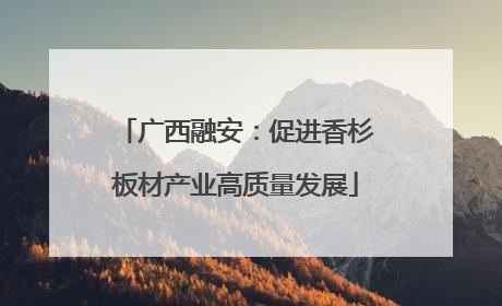 广西融安：促进香杉板材产业高质量发展
