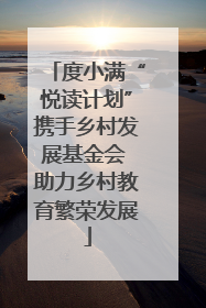 度小满“悦读计划”携手乡村发展基金会 助力乡村教育繁荣发展